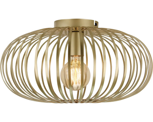 Plafonnier avec abat-jour à lamelles métalliques et ampoule