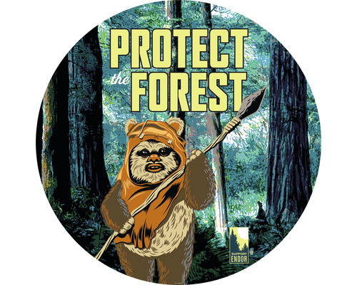 Papier peint panoramique autocollant DD1-015 Dot Star Wars Protect the Forest Ø 125 cm