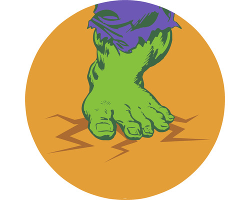 Fototapete selbstklebend DD1-032 Dot Avengers Hulk's Foot Pop Art Ø 125 cm