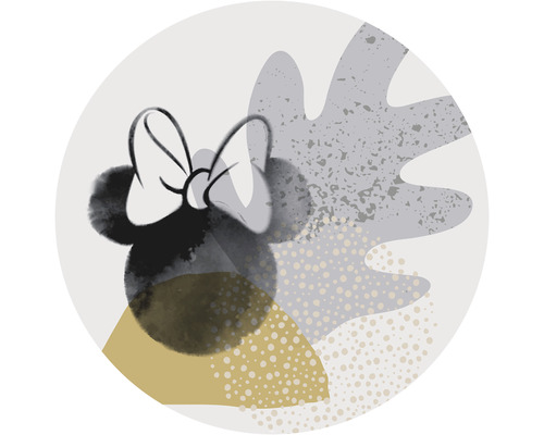 Papier peint panoramique autocollant DD1-041 Dot Disney Minnie Loop Art Ø 125 cm Représentation abstraite de Minnie avec un nœud