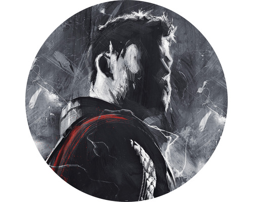 Papier peint panoramique autocollant DD1-048 Dot Avengers Painting Thor Ø 125 cm Illustration d''une personne de profil