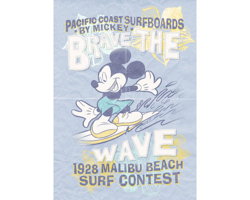 Papier peint panoramique intissé IADX4-014 Into Adventure Disney Mickey Brave the Wave 4 pces 200 x 280 cm
