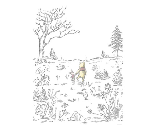 Papier peint panoramique intissé IADX4-043 Into Adventure Winnie Pooh Walk 4 pces 200 x 280 cm