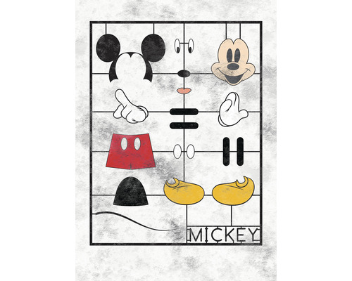 Papier peint panoramique intissé IADX4-053 Into Adventure Disney Mickey Kit 4 pces 200 x 280 cm