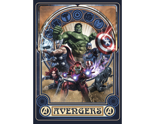 Papier peint panoramique intissé IADX4-068 Into Adventure Avengers Ornament 4 pces 200 x 280 cm