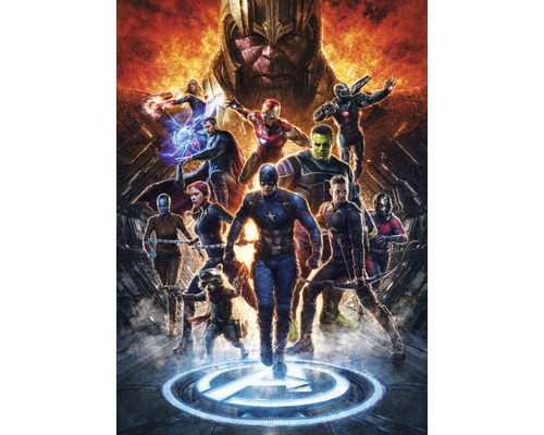 Papier peint panoramique intissé IADX4-073 Into Adventure Avengers vs Thanos 4 pces 200 x 280 cm