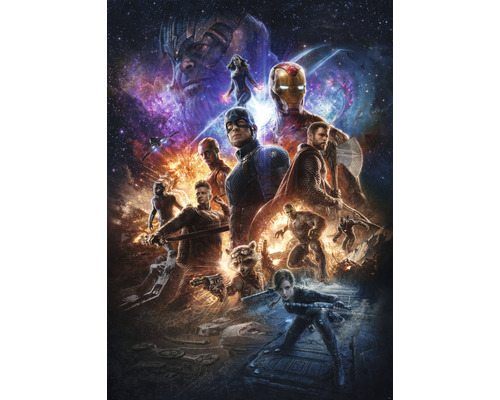 Papier peint panoramique intissé IADX4-078 Into Adventure Avengers Battle of Worlds 4 pces 200 x 280 cm