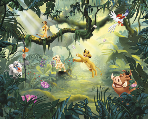 Papier peint panoramique intissé IADX7-004 Into Adventure Disney Le Roi Lion Hakuna Matata 7 pces 350 x 280 cm