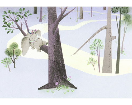 Papier peint panoramique intissé IADX8-044 Into Adventure Dumbo Sleep on Tree 8 pces 400 x 280 cm