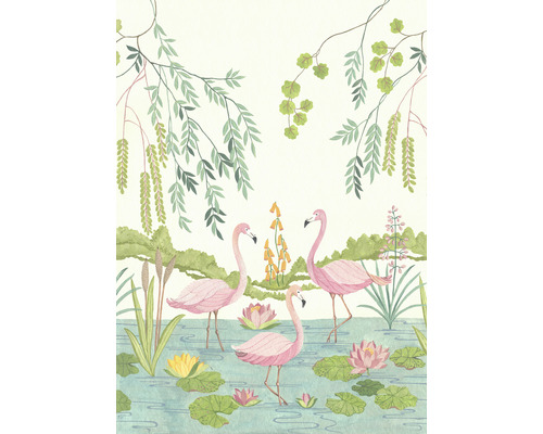 Papier peint panoramique intissé IAX4-0044 Into Adventure Flamingo Vibes 4 pces 200 x 280 cm