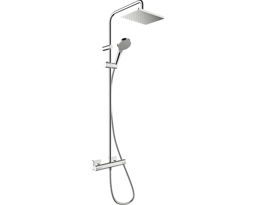 Colonne de douche avec thermostat hansgrohe Vernis Shape chrome 26097000