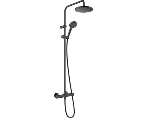 Colonne de douche avec thermostat hansgrohe VERNIS BLEND Showerpipe 200 1jet noir mat 26276670