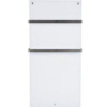 Sèche-serviettes blanc avec deux porte-serviettes