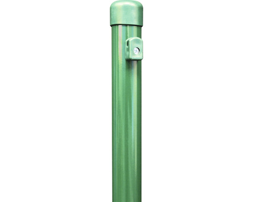 Zaunpfosten für Maschendrahtzäune 150 cm, Ø 3.8, Stahl roh, zinkphosphatiert, grün kunststoffbeschichtet RAL 6005