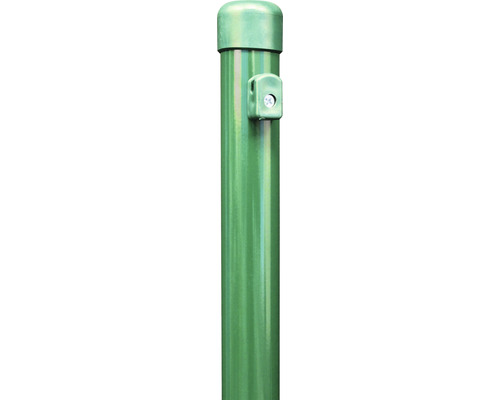Zaunpfosten ALBERTS für Maschendrahtzäune 175 cm, Ø 3.8, Stahl roh, zinkphosphatiert, kunststoffbeschichtet RAL 6005 grün