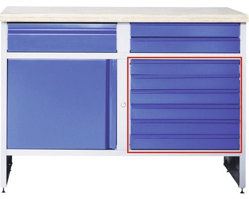Schubladenblock Industrial 42,8 x 55 x 58 cm blau 6 Stk
