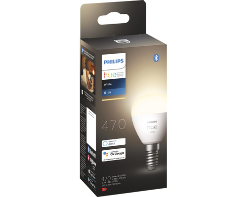 Lampe Philips Hue White E14 dans sa boîte