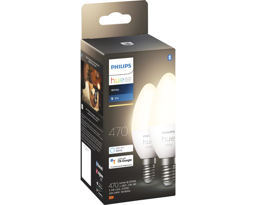 Verpackung Philips Hue White E14 LED Lampe, 2er Pack