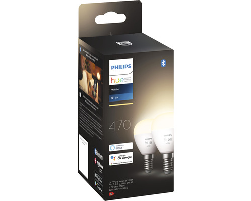 Philips Hue White E14 Ampoule, lot de deux