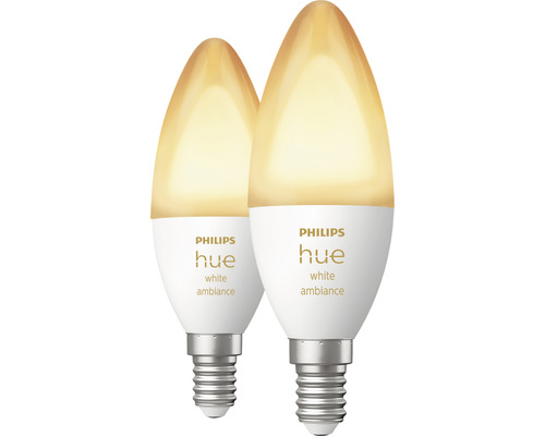 Deux ampoules Philips Hue White Ambiance avec culot E14