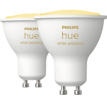 Philips hue Reflektorlampe White Ambiance dimmbar weiss GU10 2x 4,3W 2x 250 lm warmweiss- tageslichtweiss 2 Stk