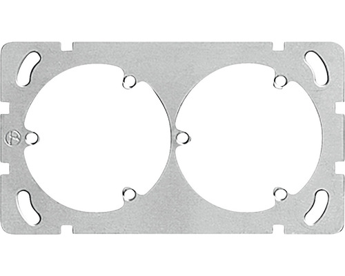 Edizio Due Montageplatte waagrecht 1 x 2 für dreifach Steckdose Typ 13