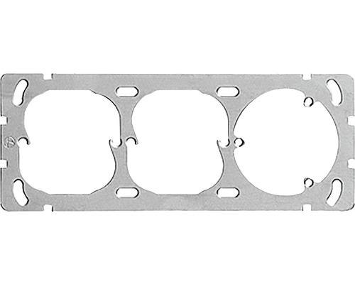 Edizio Due Montageplatte waagrecht 1 x 3 für dreifach Steckdose Typ 13