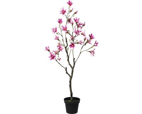 Arbre artificiel magnolia h 135 cm rose vif
