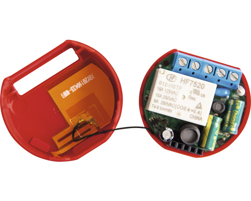 Geöffneter Funk-Rauchmelder mit Innenteilen