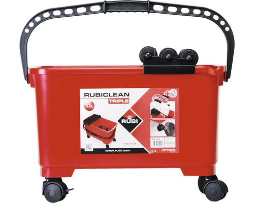 Rubi Rubiclean Triple Superpro Washboy 22 L Reinigungseimer mit Rollen, 22 Liter Fassungsvermögen