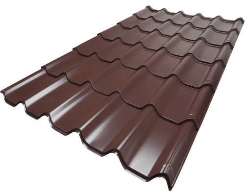 Tuile métallique PRECIT marron chocolat RAL 8017 1460 x 1170 x 0,5 mm