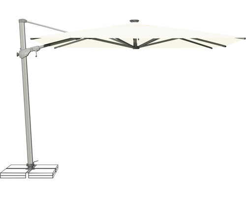 Parasol à LED Varioflex 300 x 300 cm blanc
