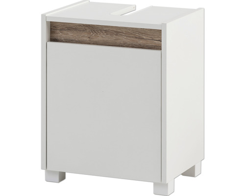Waschbeckenunterschrank Möbelpartner Cosmo BxHxT 41.8x54.6x33 cm perlweiss Waschbeckenunterschrank in Weiss mit Holzelement