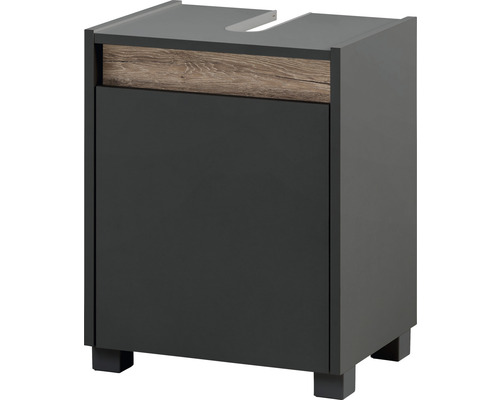 Waschbeckenunterschrank Möbelpartner Cosmo BxHxT 41.8x54.6x33 cm anthrazit Waschbeckenunterschrank mit einer Tür und Holzelement