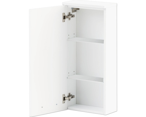 Armoire murale ouverte blanche avec deux étagères