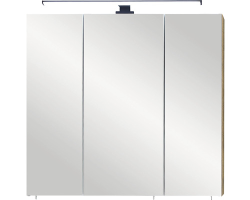 Armoire de toilette à trois portes et éclairage