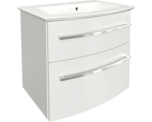 Lavabo avec meuble bas FACKELMANN B.Style lxhxp 63.2x54.3x46 cm couleur de façade blanc 84403