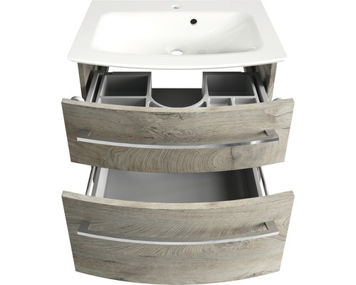 Waschtischunterschrank mit zwei Schubladen und Waschbecken