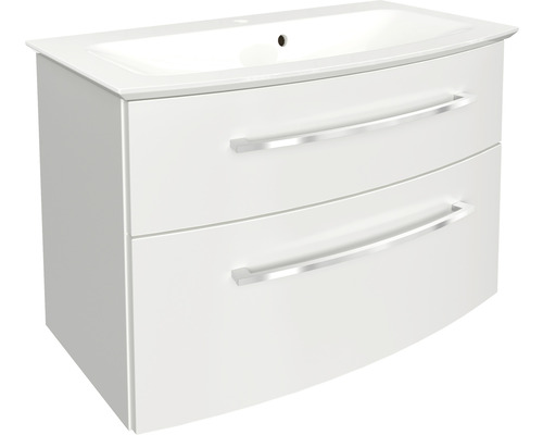 Waschbecken mit Unterschrank FACKELMANN B.Style BxHxT 83.2x54.3x47.8 cm Frontfarbe weiss 84413