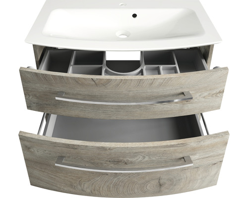 Waschtischunterschrank mit zwei offenen Schubladen