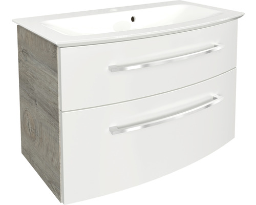 Waschbecken mit Unterschrank FACKELMANN B.Style BxHxT 83.2x54.3x47.8 cm Frontfarbe weiss 84418