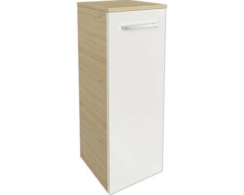 Armoire midi FACKELMANN B.Style à droite 30.2x82.5x32 cm sable chêne/blanc Meuble de salle de bains avec porte et poignée
