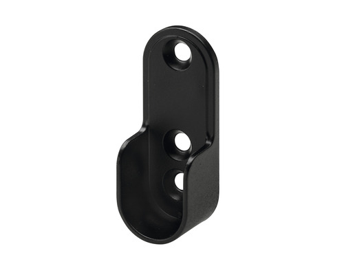 Support pour barre de penderie ovale Ø 15/30 mm noir 10 pièces