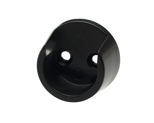 Support pour barre de penderie ronde Ø 25 mm noir 10 pièces