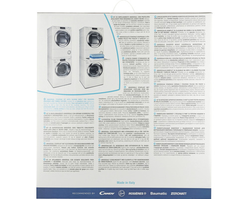 Kit de superposition universel pour lave-linge et sèche-linge avec tablette coulissante