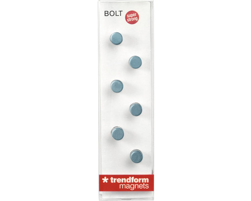 Sechs runde Magnete im Karton