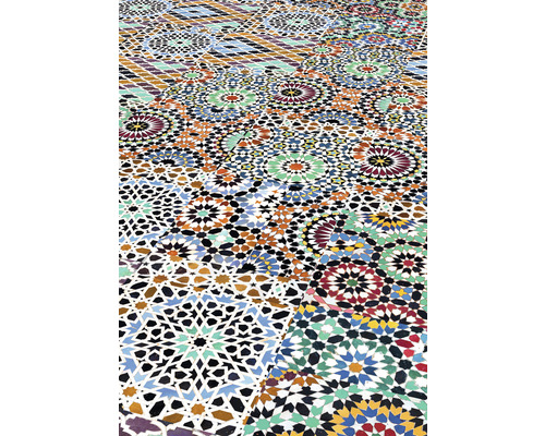 Sol avec carreaux de mosaïque aux motifs variés