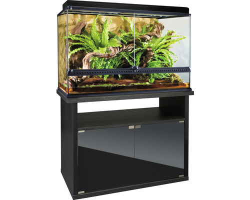 Ensemble terrarium EXO TERRA avec Compact-Top, meuble bas 90 x 45 x 140,5 cm noir