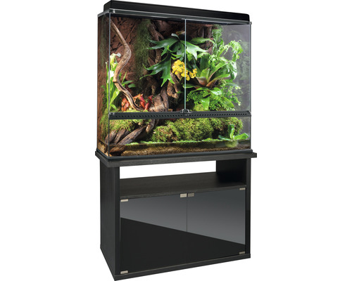 Ensemble terrarium EXO TERRA avec Compact-Top, meuble bas 90 x 45 x 170,5 cm noir