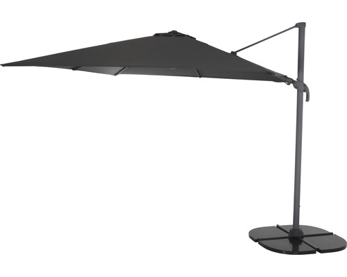 Parasol déporté avec toit rectangulaire et pied